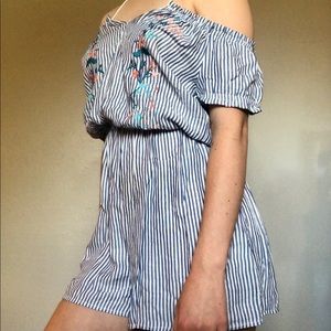 off the shoulder romper